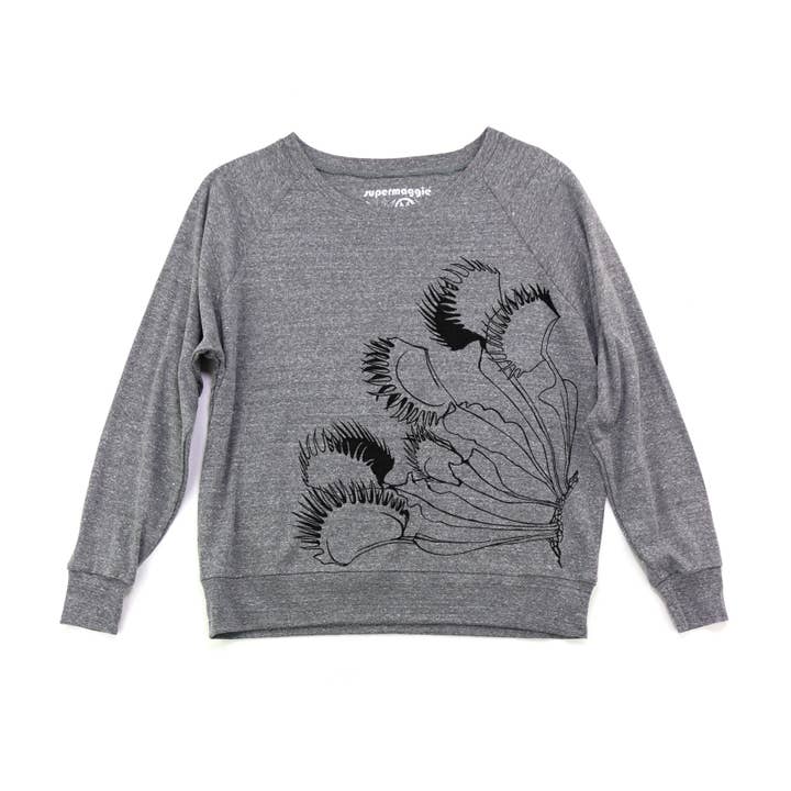 Supermaggie @ Faire - Wholesale Graphic Sweatshirt - Women's - Venus Flytrap Pia Tri Blend Pullover