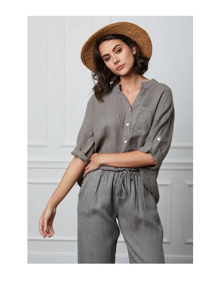 LÉA & LUC - Wholesale Button Down Shirt - Women's - 100% Linen Blouse REF. 6367