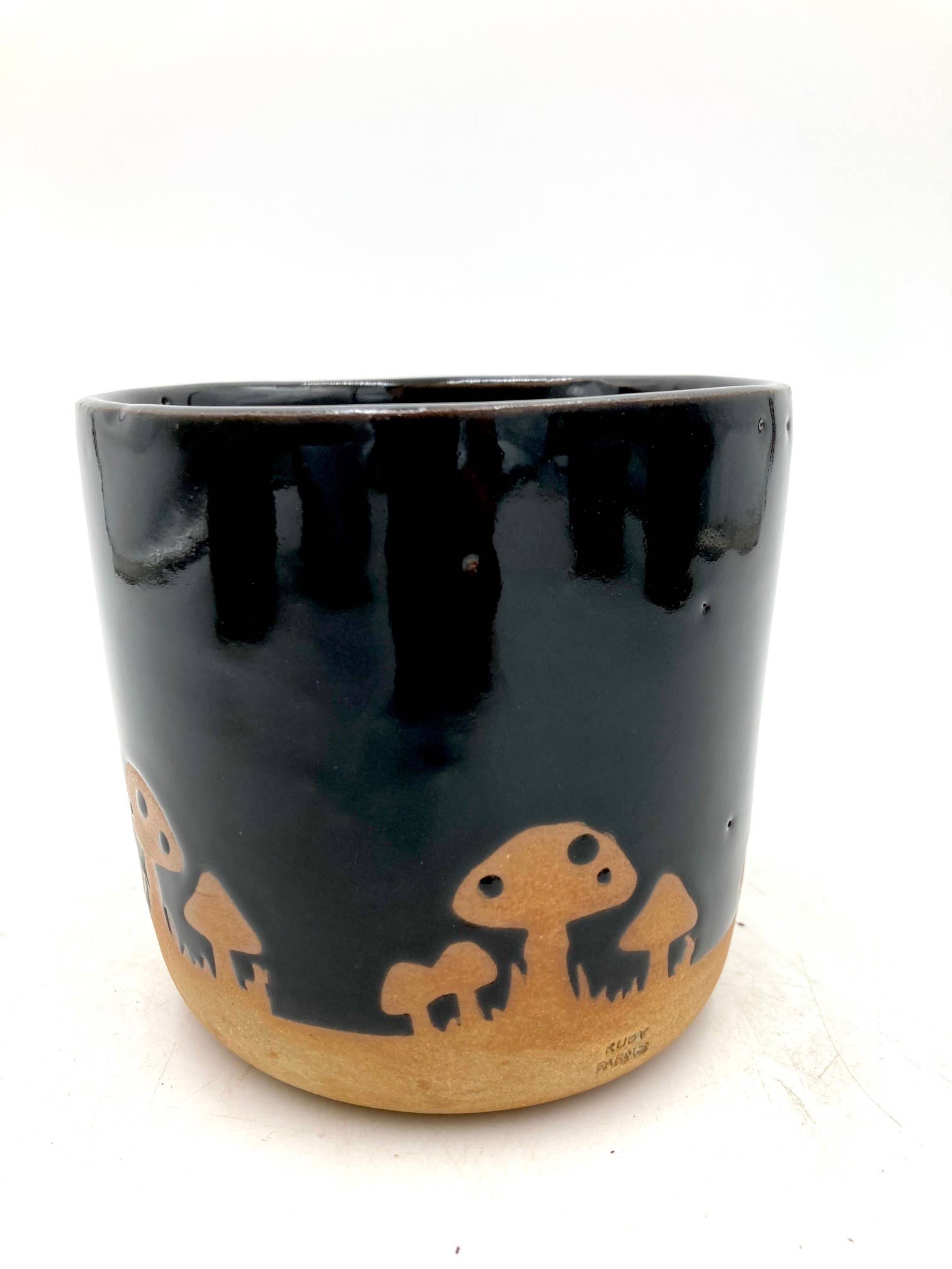 Ruby Farms Pottery - Vente Pot - Pot de taille moyenne en forme de champignon. Cache-pot/Planteur en céramique fait main et irrégulier.4