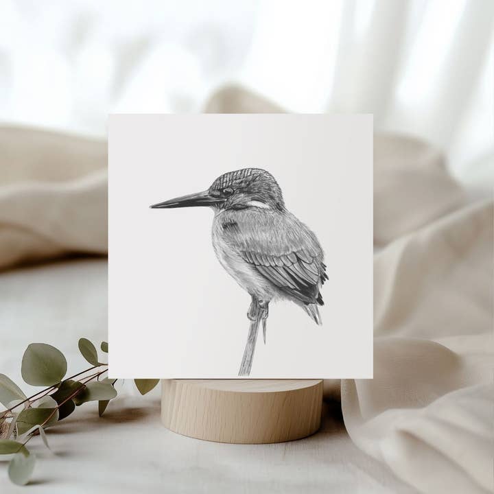 Delpheus the Kingfisher Greeting Card for wholesale by Libra Fine Arts