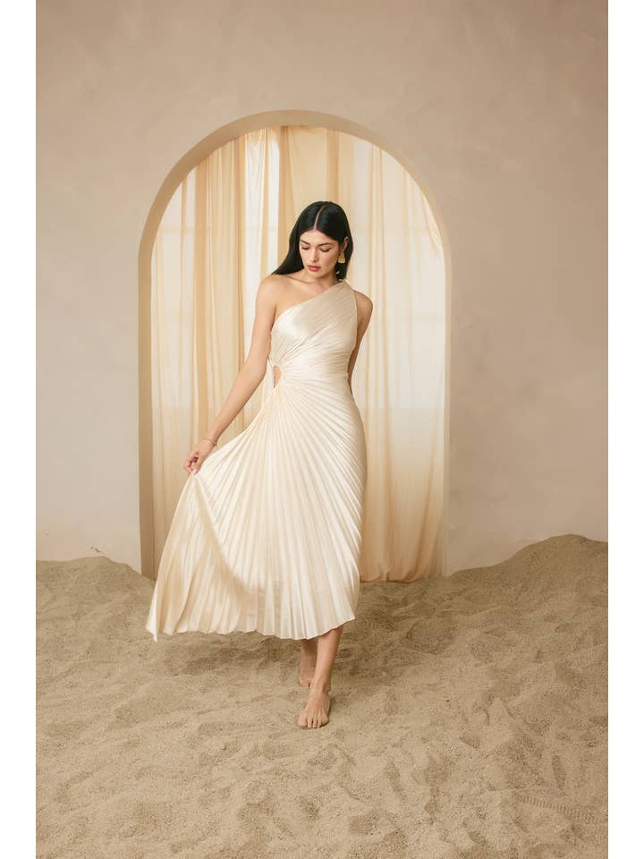 Dress Forum - Wholesale Dress - Women's - Olympia Asymmetrical Pleated Maxi Dress (1)76