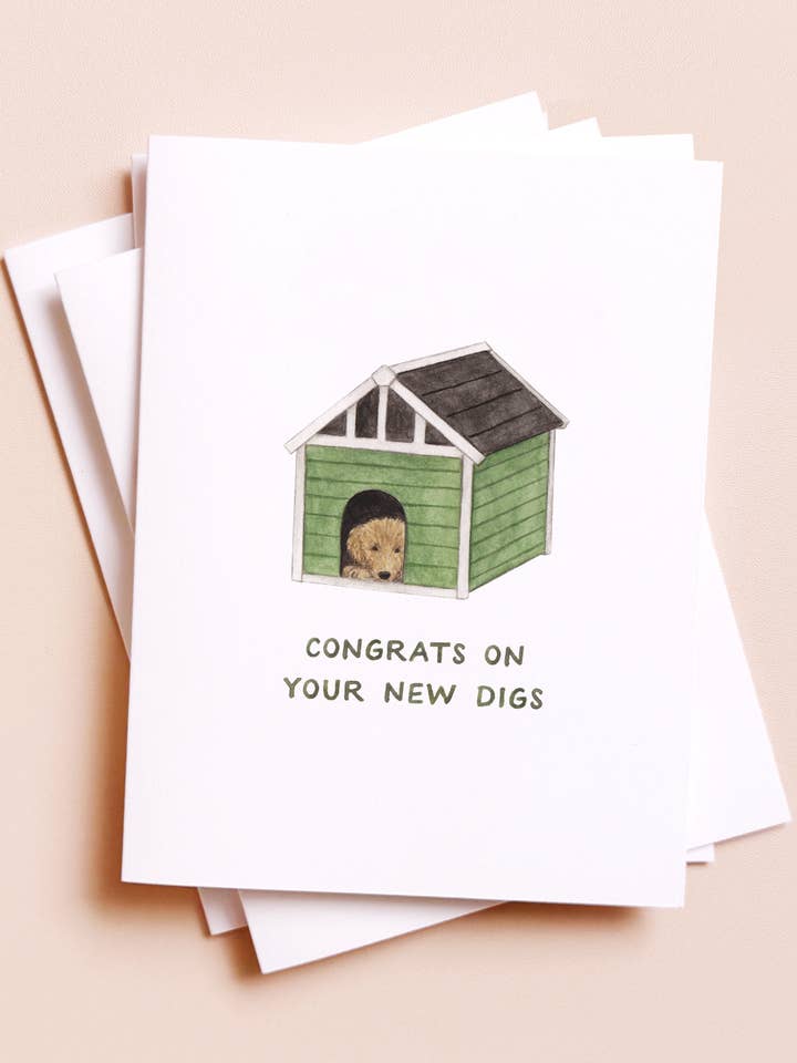 New Digs Dog House — New Home / Housewarming Card for wholesale by Amy Zhang