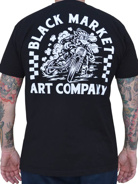 T-shirt graphique homme - Flat Track pour la vente par Black Market Art