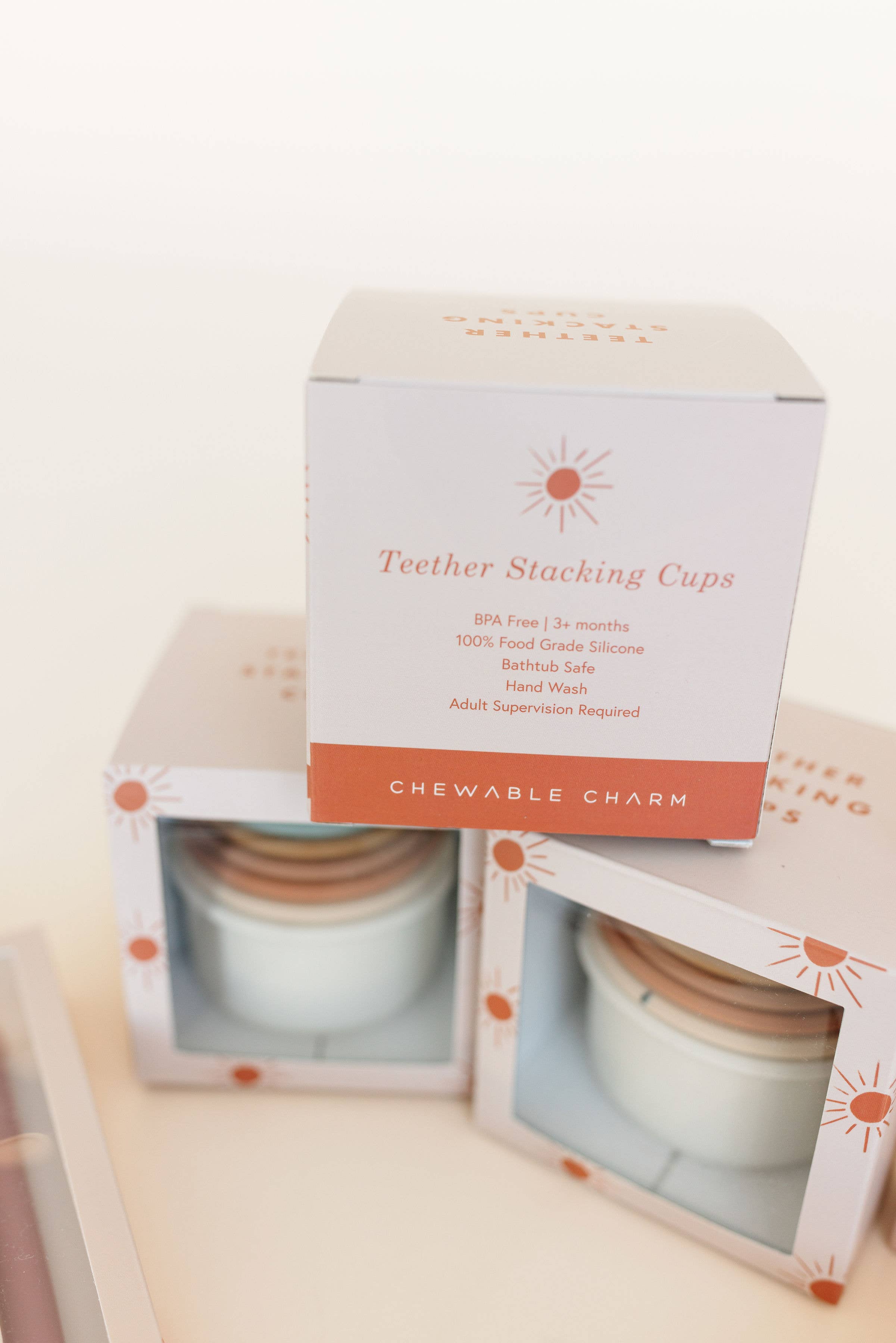 Chewable Charm - Vente Jeu d'anneaux à empiler – bébé - Gobelets de dentition en silicone6