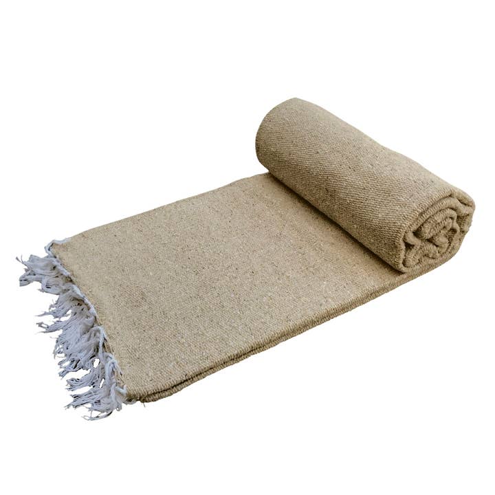 West Path - Wholesale Throw Blanket - Solid Tan Mexican Blanket