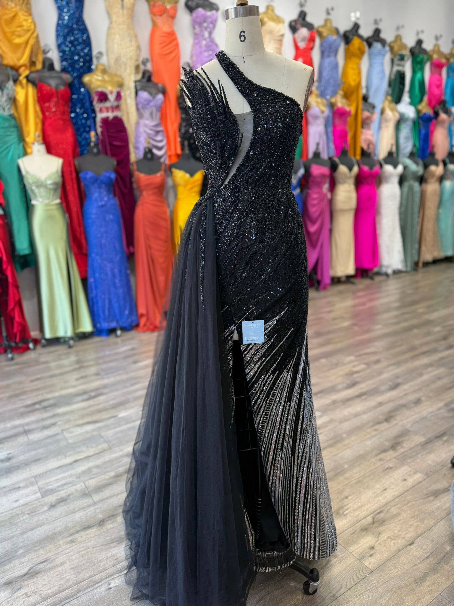 La Veneto - Wholesale Dress - Women's - LAPIS LUXE BEAD GOWN1