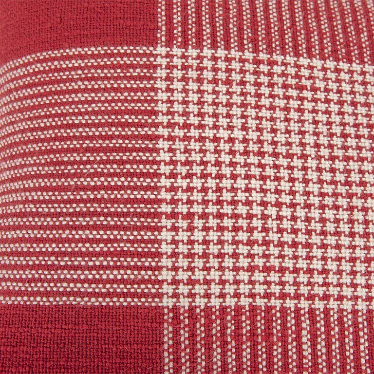 HomeRoots - Wholesale Throw/Decorative Pillow - Red White Plaid Pattern Throw Pillow2
