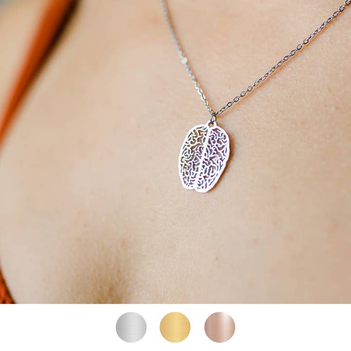 Anatomical Brain Necklace for wholesale by Ad Astra Boutique
