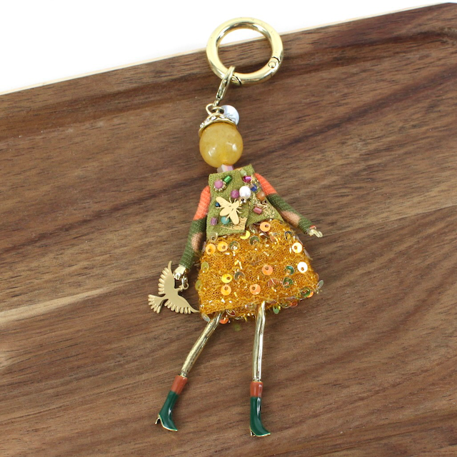 Pretty Persuasions - Wholesale Keychain - Women's - B24127 Stone Adorned French Doll Stainless Steel Keychain5