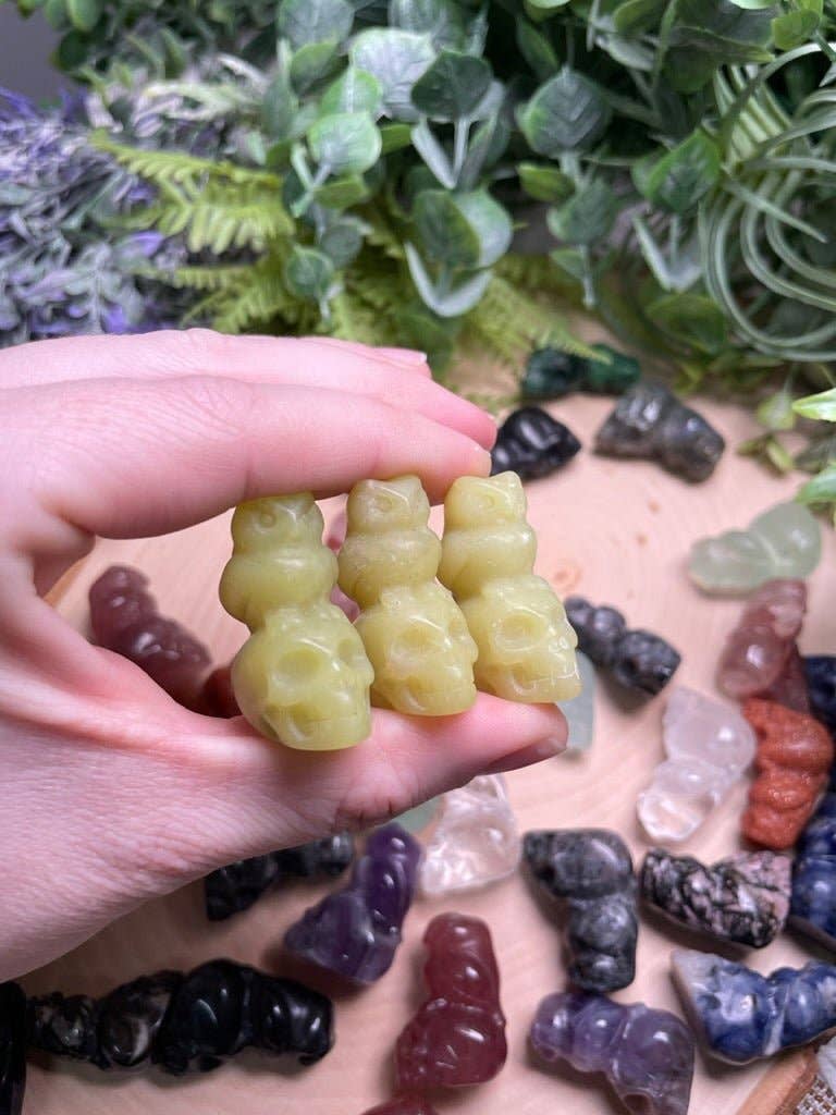 Copper Ashes - Wholesale Spiritual Stone/Crystal - Crystal Skull with Owl22