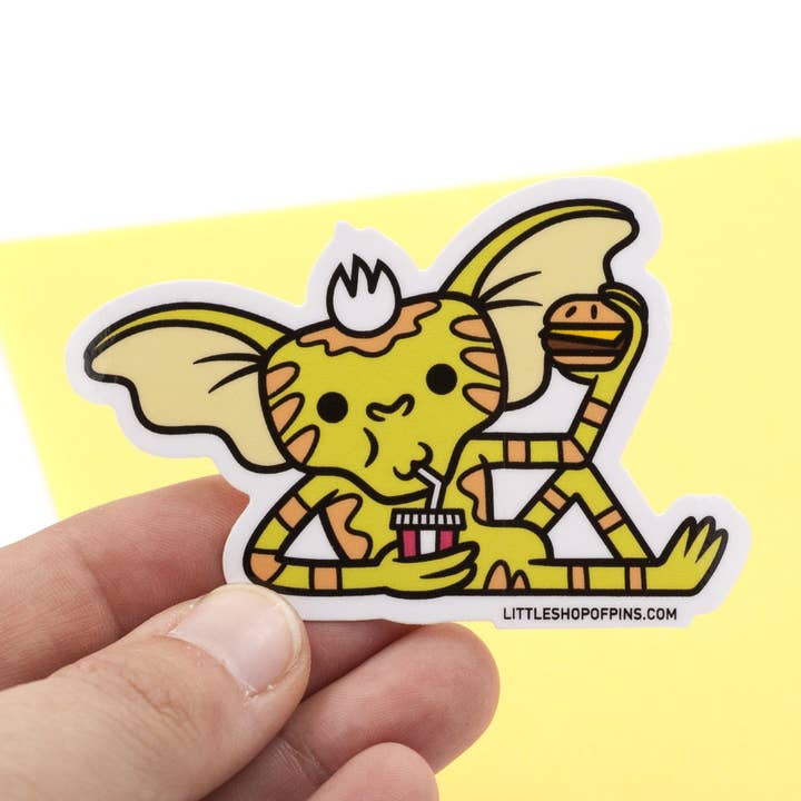 Midnight Snack Gremlin Sticker voor wholesale door Little Shop of Pins