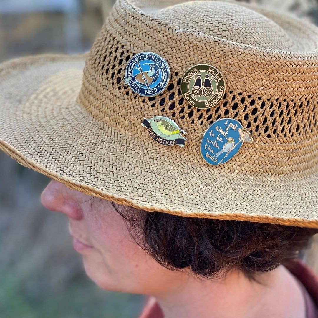 Bridget Farmer Printmaker - Wholesale Lapel pin/button - Certified Bird Nerd - Enamel Pin12
