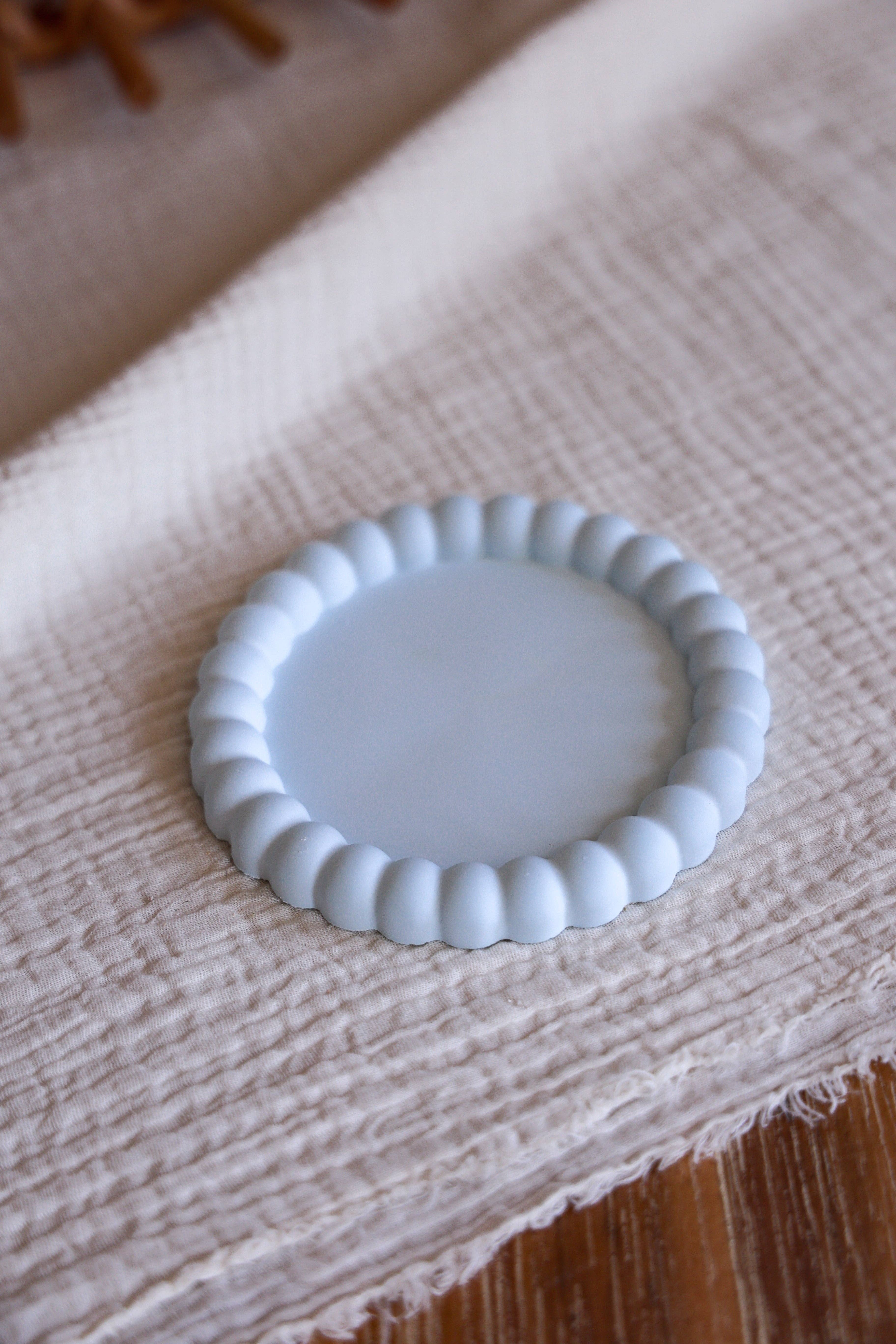 Niki Candle - Vendita all'ingrosso Portagioie - Vassoio rotondo artigianale con bordo a bolle stretto5