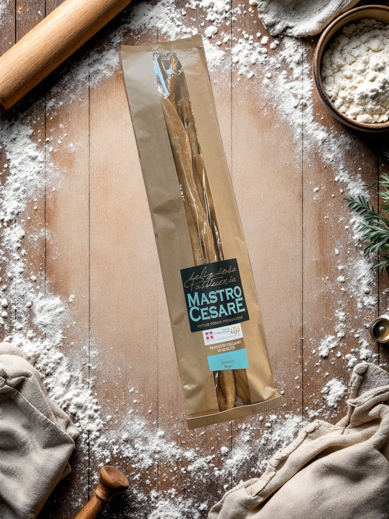 La Deliziosa Pasticceria di Mastro Cesare srl - Wholesale Bread/Tortilla - Long Whole Wheat Breadsticks with Slow Fermentation Avana Bag1