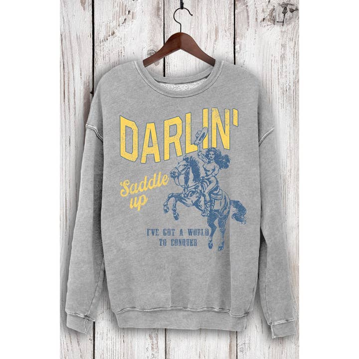 HRTandLUV – Engroshandel Grafisk Sweatshirt - Dame – DARLIN SADDLE UP MINERALSWEATSHIRTS1