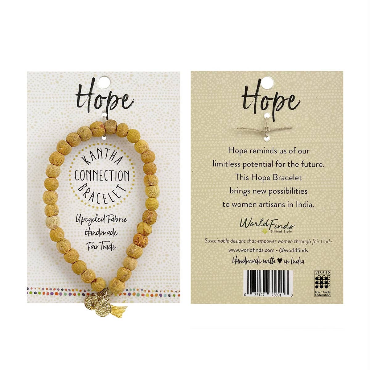 WorldFinds - Wholesale Charm/Dangle Bracelet - Hope • Kantha Connection Bracelet1