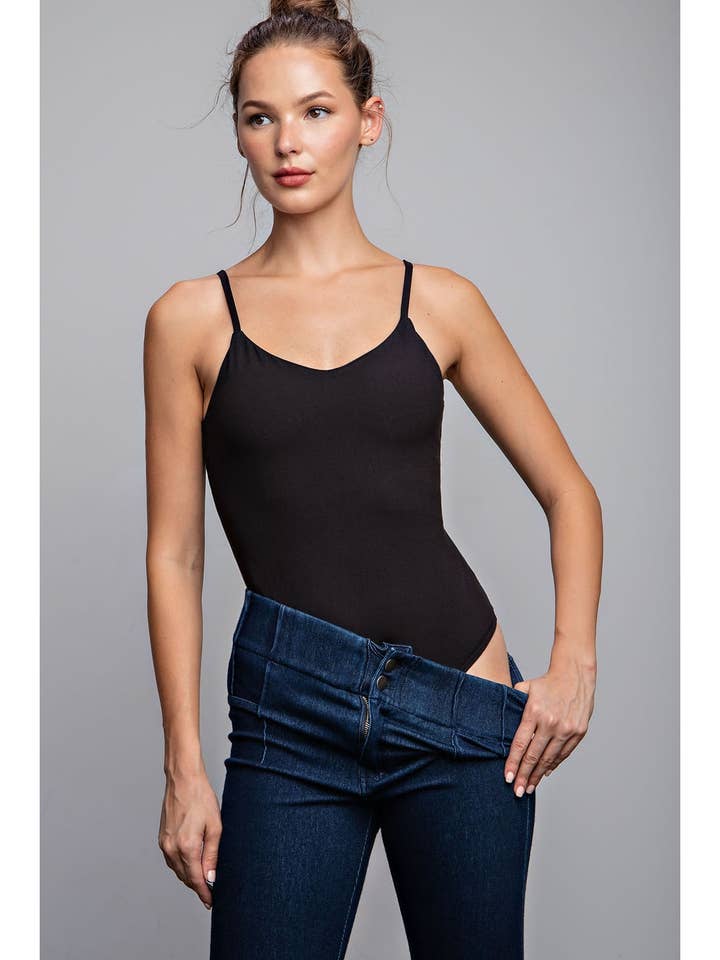 BUTTER SOFT SLEEVELESS ADJUSTABLE BODYSUIT for wholesale by Rae Mode