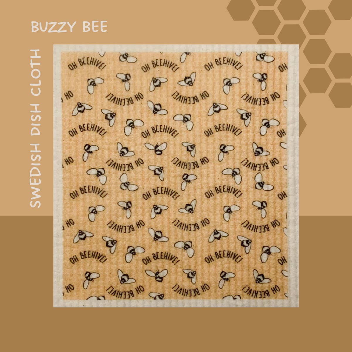 Oh Beehive: Eco Goods Co. - Wholesale Dishcloth - Buzzy Bee Swedish Dishcloth