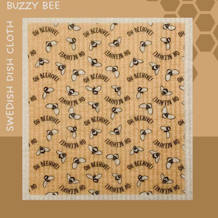 Buzzy Bee Swedish Dishcloth for wholesale by Oh Beehive: Eco Goods Co.
