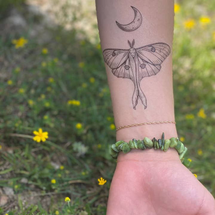 NatureTats - Wholesale Temporary Tattoo - Luna Moth Temporary Tattoo8