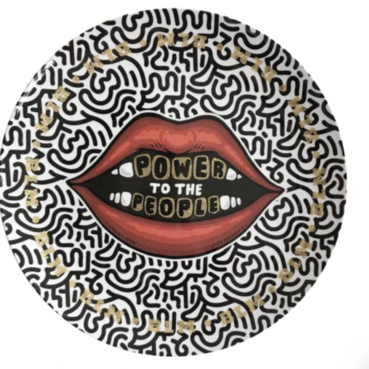 Teller „Power to the People“ für den Großhandel von WAVEY CASA