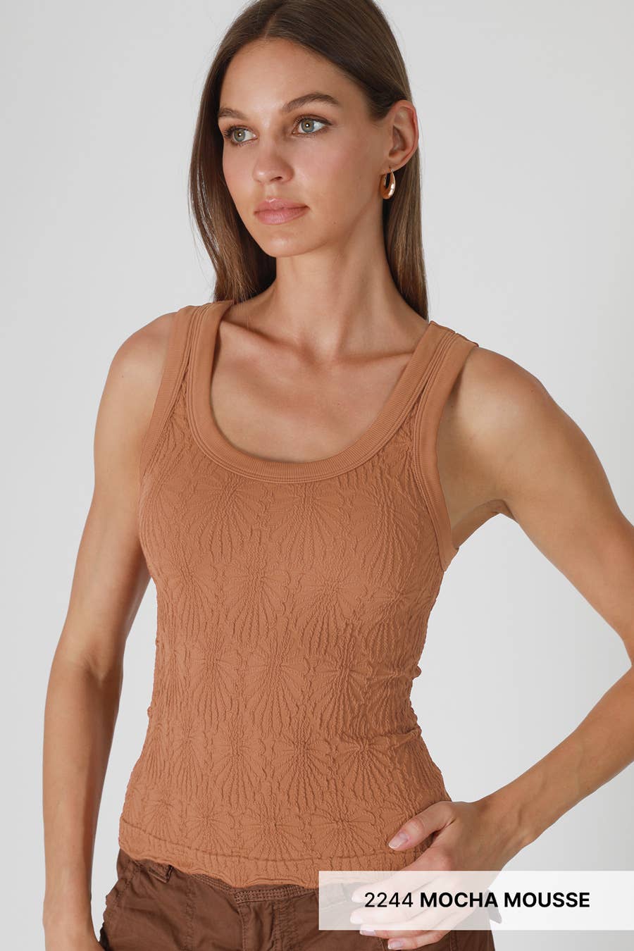 NIKIBIKI – Tops – Mulher por atacado – NS8458 - Top de Alças Reversível com Textura Rendilhada11