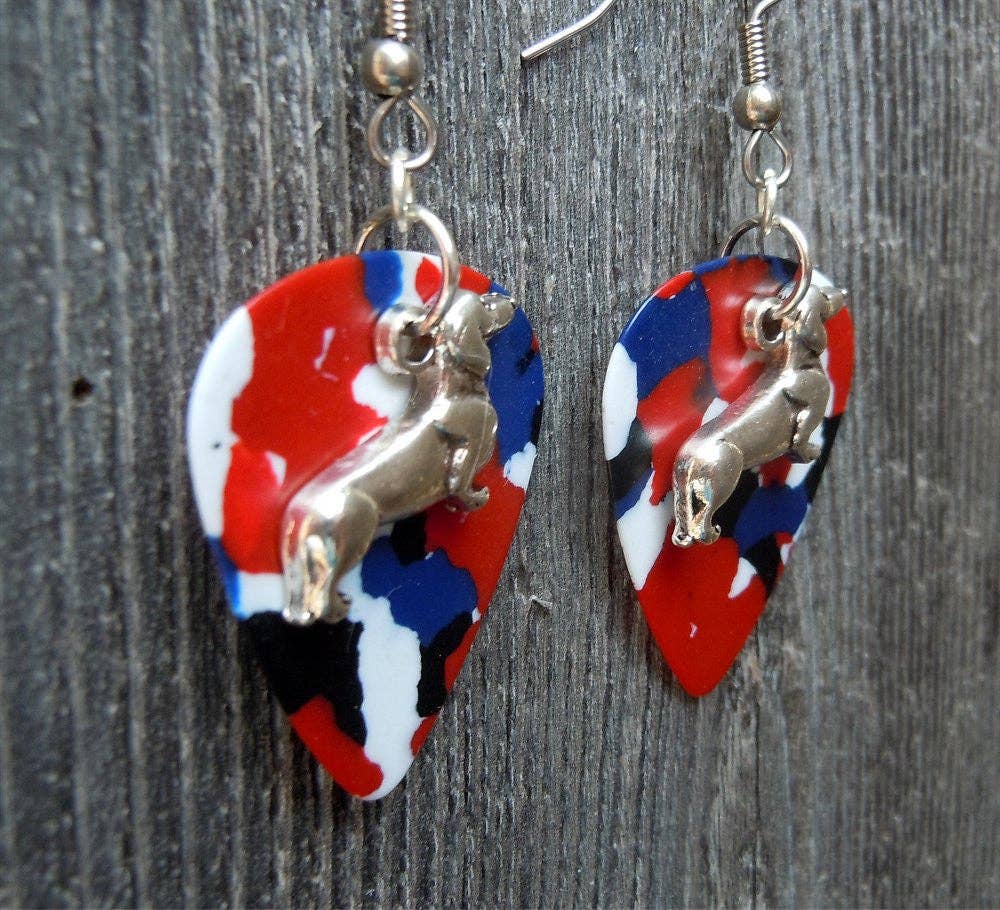 Simply Raevyn - Wholesale Dangle Earrings - Dachshund Charm Guitar Pick Earrings2