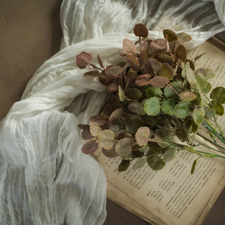 14.5" RUST POPLAR LEAF BUSH for wholesale by Ragon House