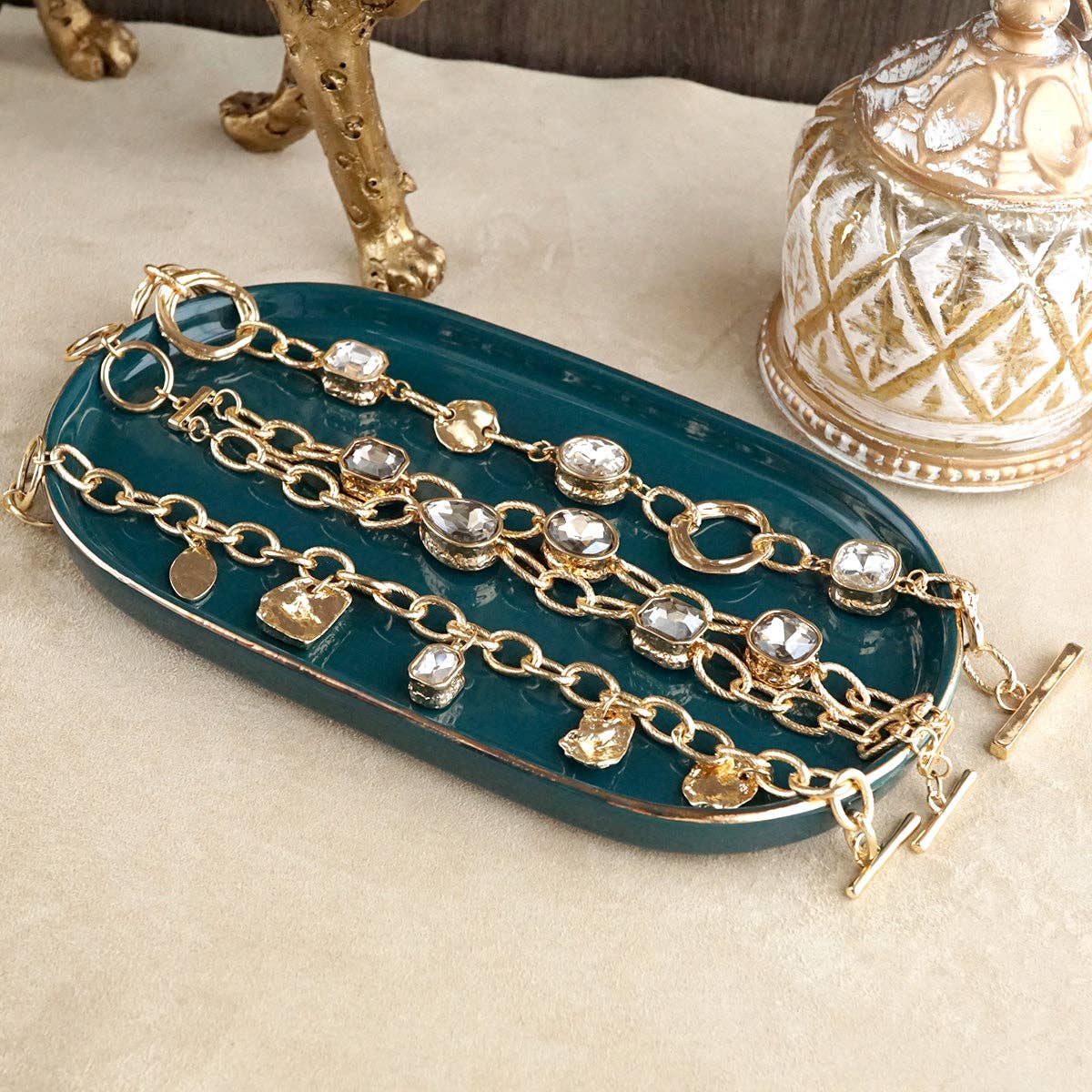 PennyLine inc - Vente Bracelets maillon et chaîne - Brilliant Bond – Bracelets à maillons avec cristaux réfléchissants13