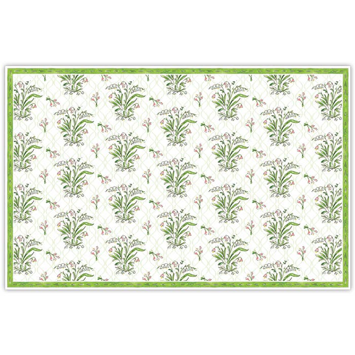 Handpainted Lily of the Valley Flower Pattern Placemat for wholesale by RosanneBeck Collections