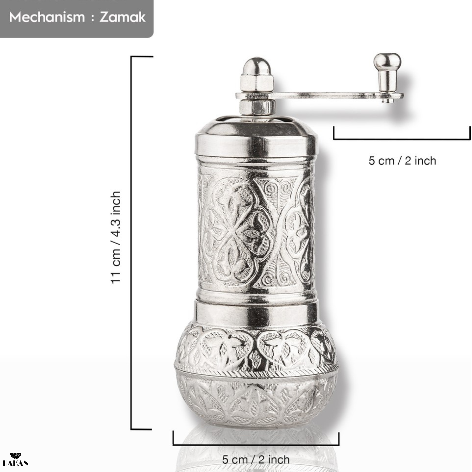 Hakan - Wholesale Pepper Mill - Copper Black Pepper Grinder, Refillable Spice Mill, 4.3 in21