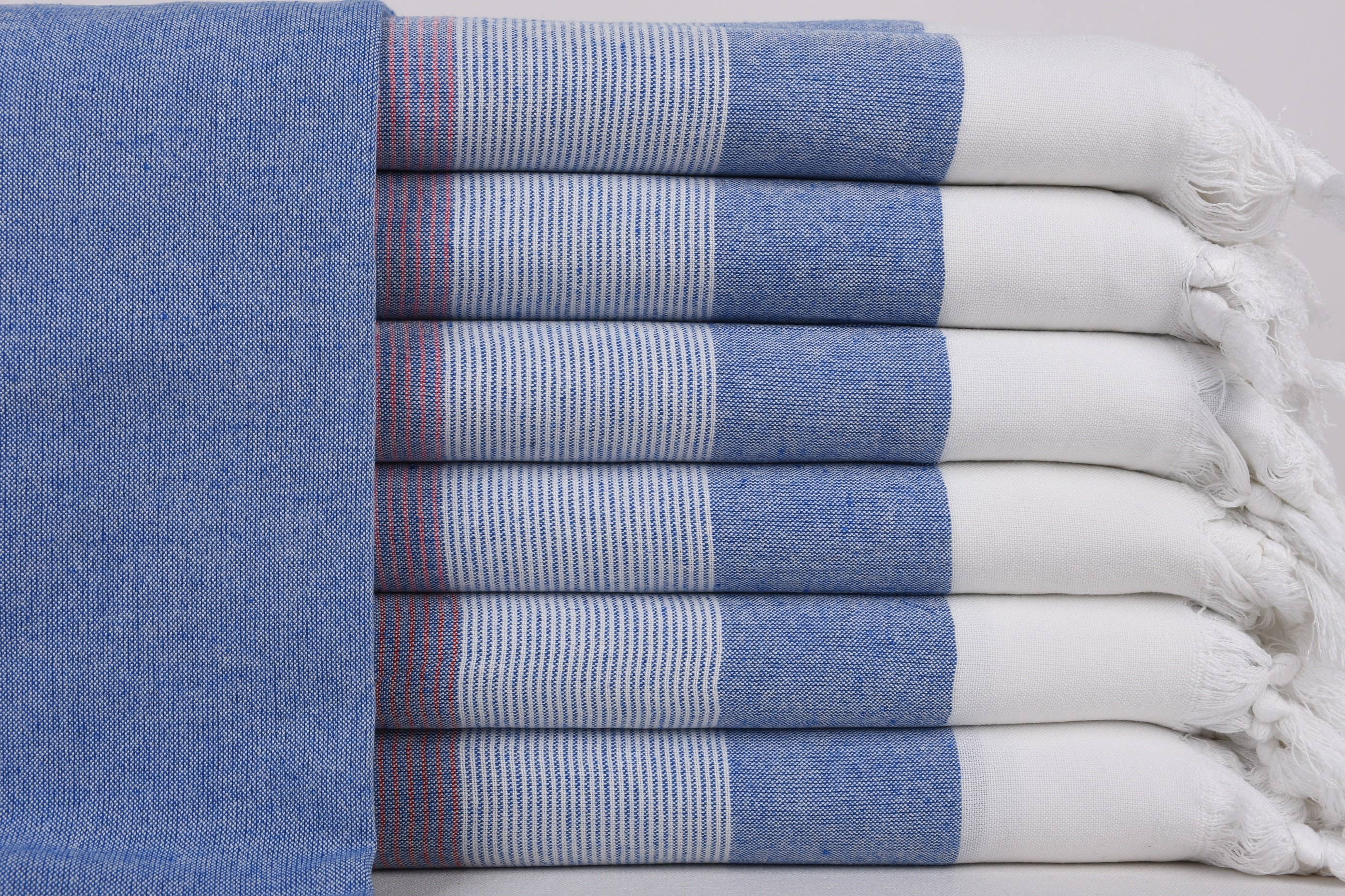 Organic Turkish Towels – wholesale Beach towel – Organic Cotton Towels, Navy Blue-Red Striped Peshtemal0