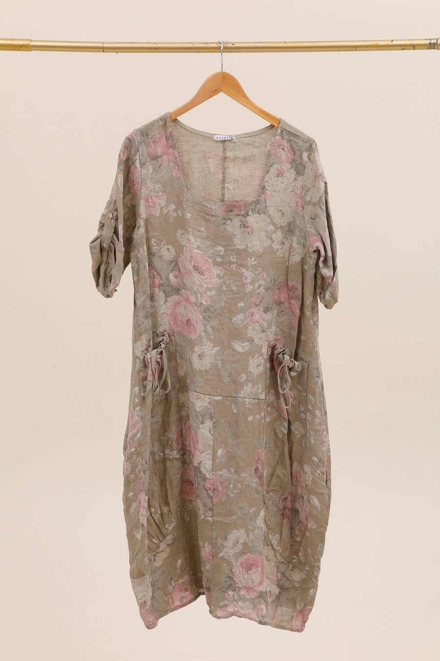 la maison des fibres naturelles – Großhandel Kleid – Damen – Leinenkleid mit floralem Muster, 100 % Leinen, Modell 6796757