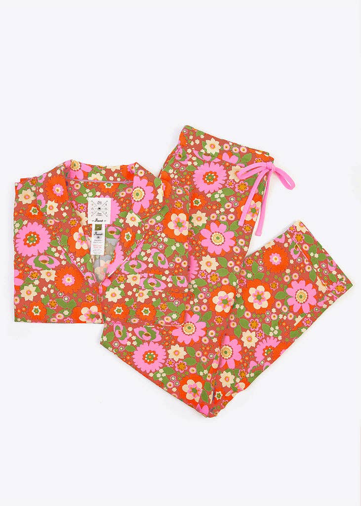 Anorak – wholesale Sleepwear set – Women's – Nostalgic Flower Ecovero™ PJ Set (Pink)1