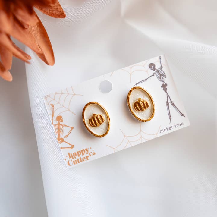Happy Cutter Co - Wholesale Stud/Post Earrings - Halloween Stud Earrings | Cute Oval Halloween Accessories6