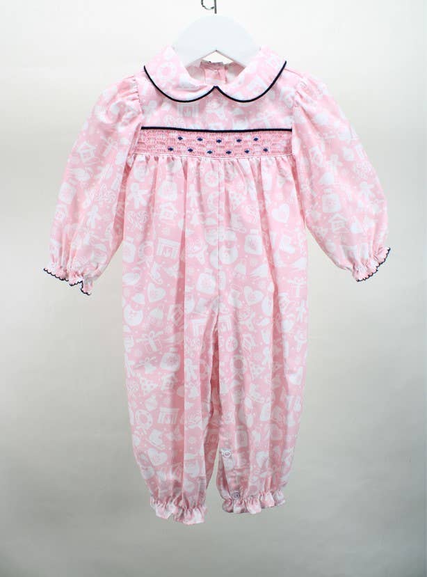 Baby Blessings Clothing - Wholesale Jumpsuit - Baby - Maya Pink Christmas Romper0