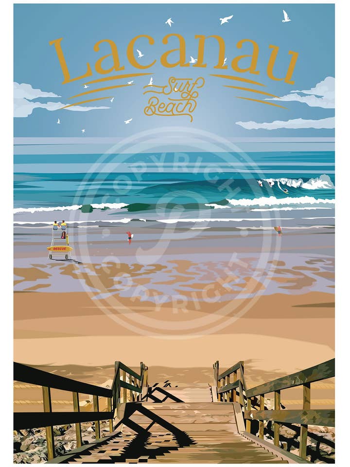 LACANAU STRAND PLAKAT - 30X40 CM for engroshandel hos Printymania