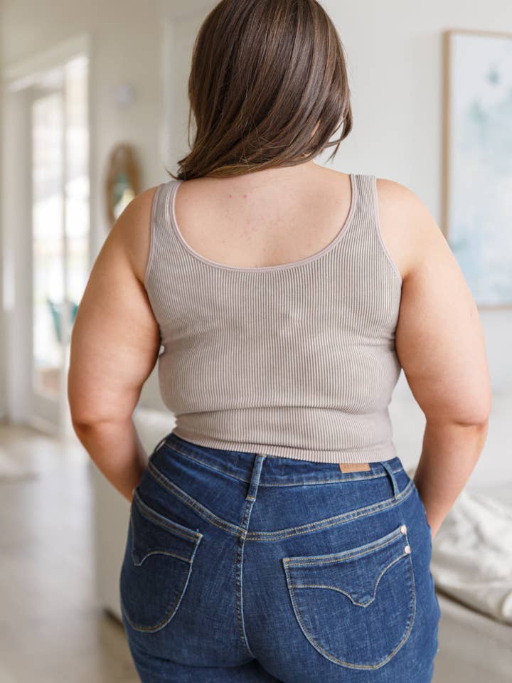 Effortless Elegance Boutique - Wholesale Tank Top - Women's - Fundamentals Ribbed Seamless Reversible Tank in Light Mocha4