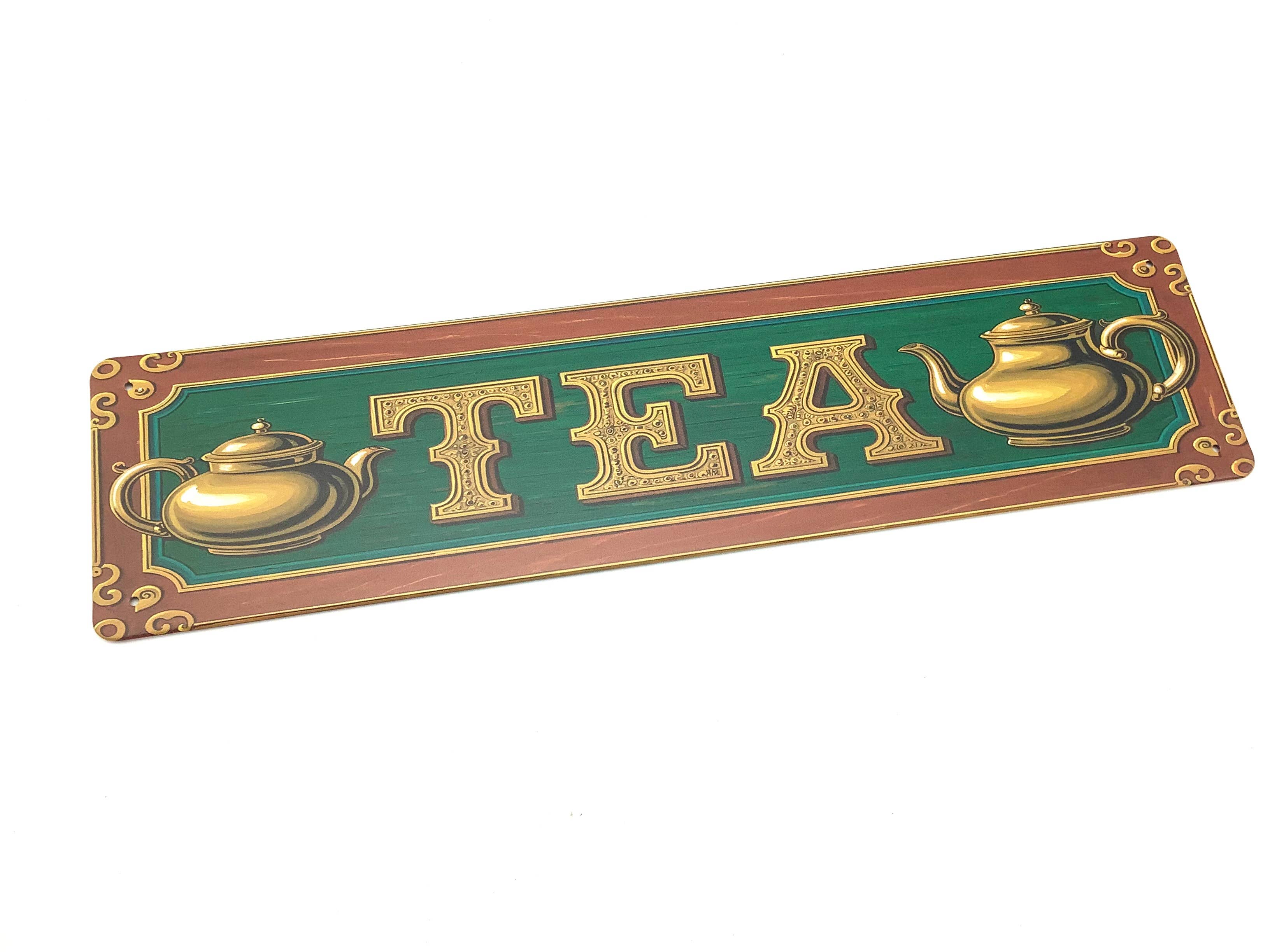 All Little Cute Things - Wholesale Sign - Tea Time Street Sign. Tea house, Tea room Shop Home Decor  0