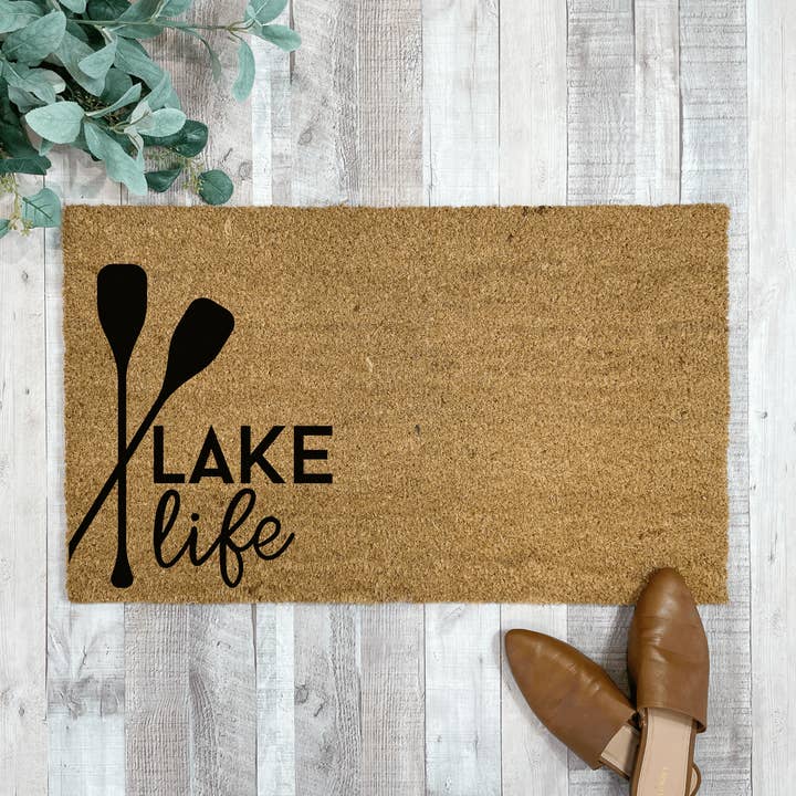 Lake Life with oars Doormat for wholesale by Nickel Designs Doormats