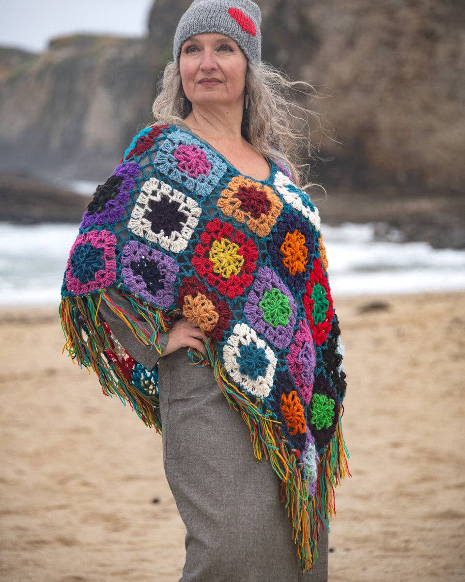 Zig Zag Asian Collection - Wholesale Poncho - Women's - Granny Square Poncho4