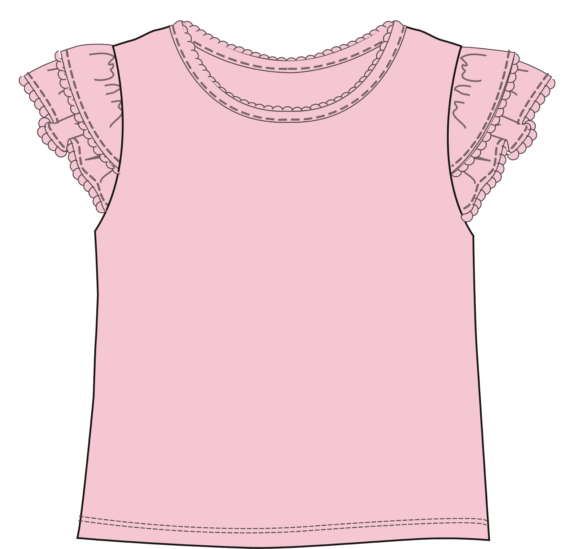 MARCELA - Wholesale T-Shirt - Kids - Double Ruffle Kids Sleeve Shirt1