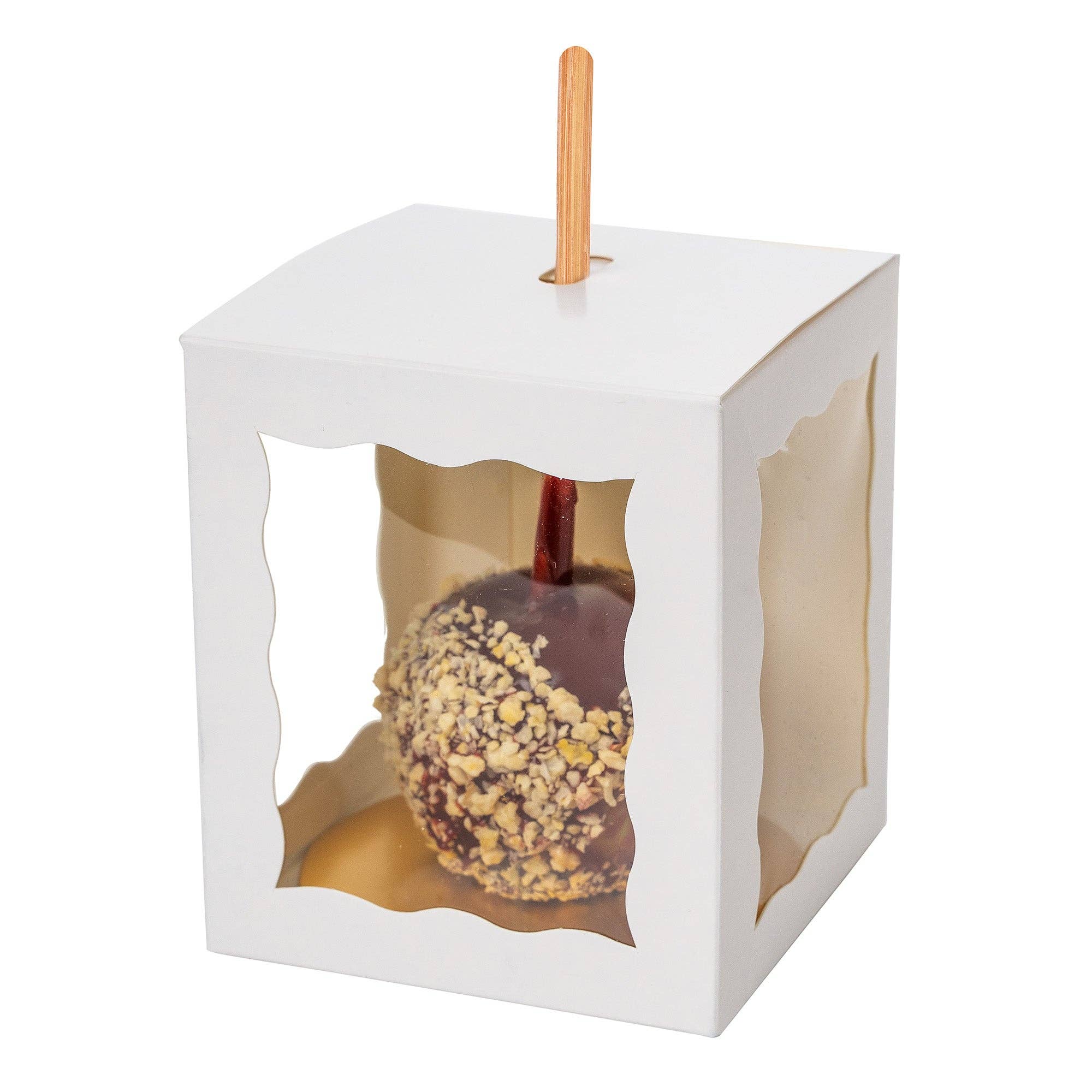Candy Apple Box 4" - Set of 25 - White for wholesale on Faire1