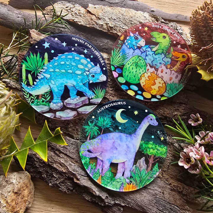 Australian Dinosaur Acrylic Magnet for wholesale by Watercolour By Cat
