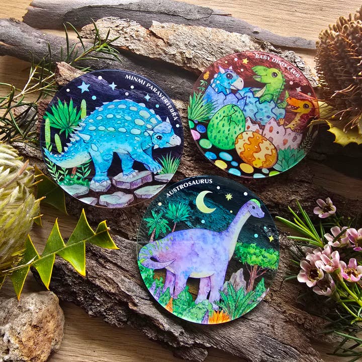 Australische Dinosaur Acrylmagneet voor wholesale door Watercolour By Cat