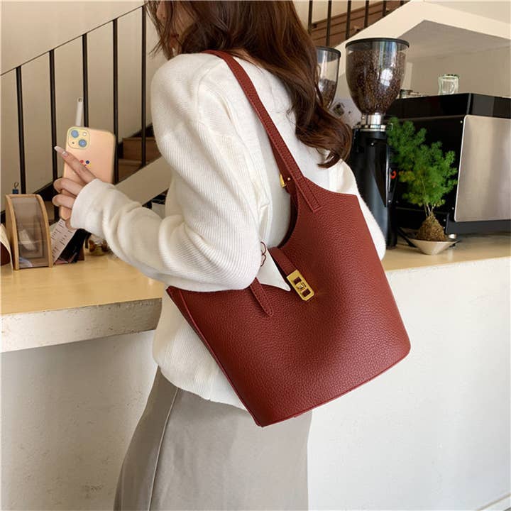 Little Trendy - Wholesale Shoulder Bag - Women's - Retro soft PU leather bucket bag shoulder bag for women3