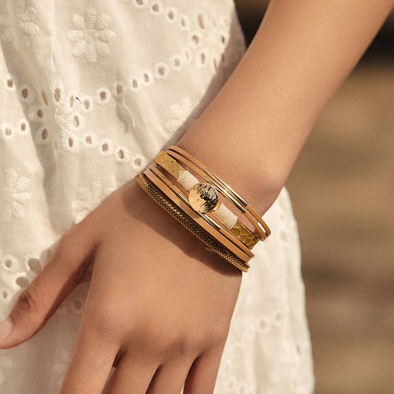 Dipped Shop – Großhandel Armreif – Vintage Armbänder aus geschichtetem PU-Leder DP25B5978