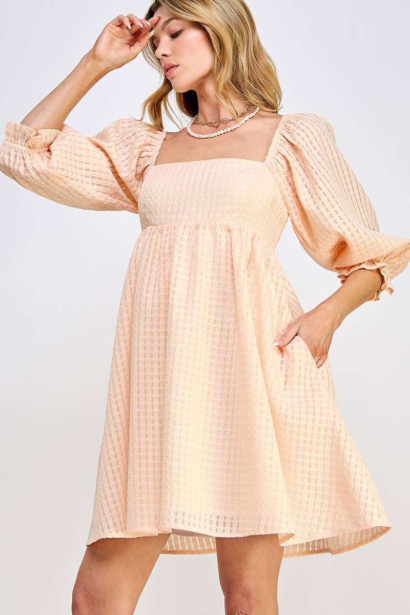 Sweet Lemon - Vente Robe – femme - Robe Babydoll Texturée Blushing Bloom3