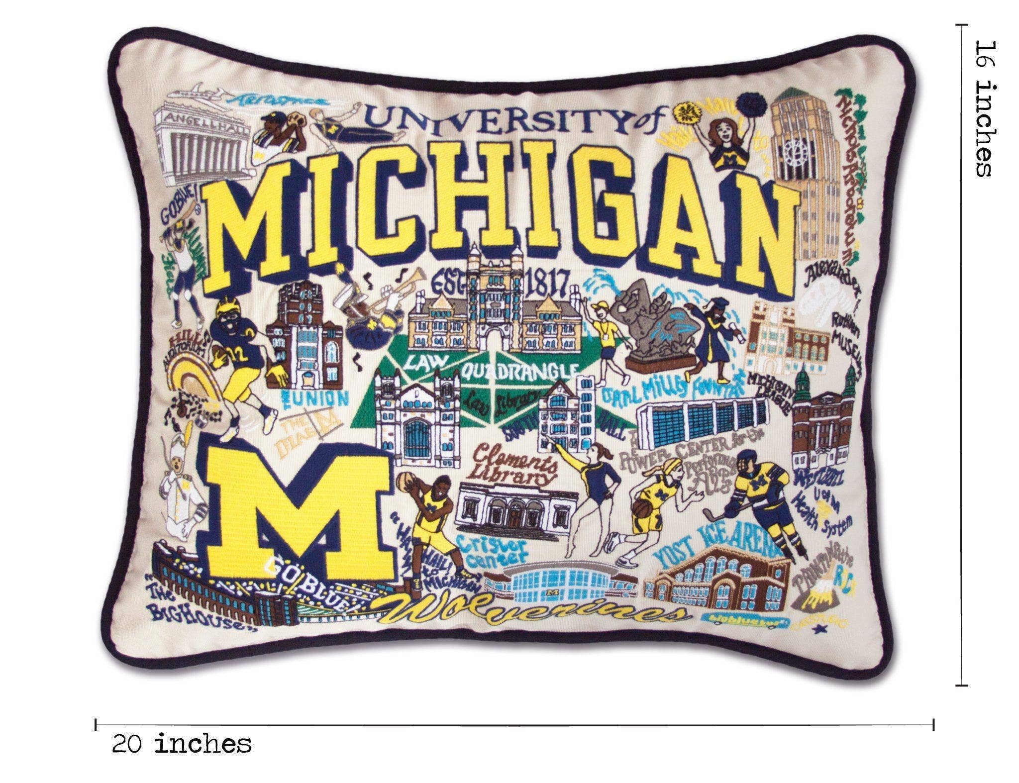 catstudio - Wholesale Throw/Decorative Pillow - Michigan, University of Collegiate Embroidered Pillow6