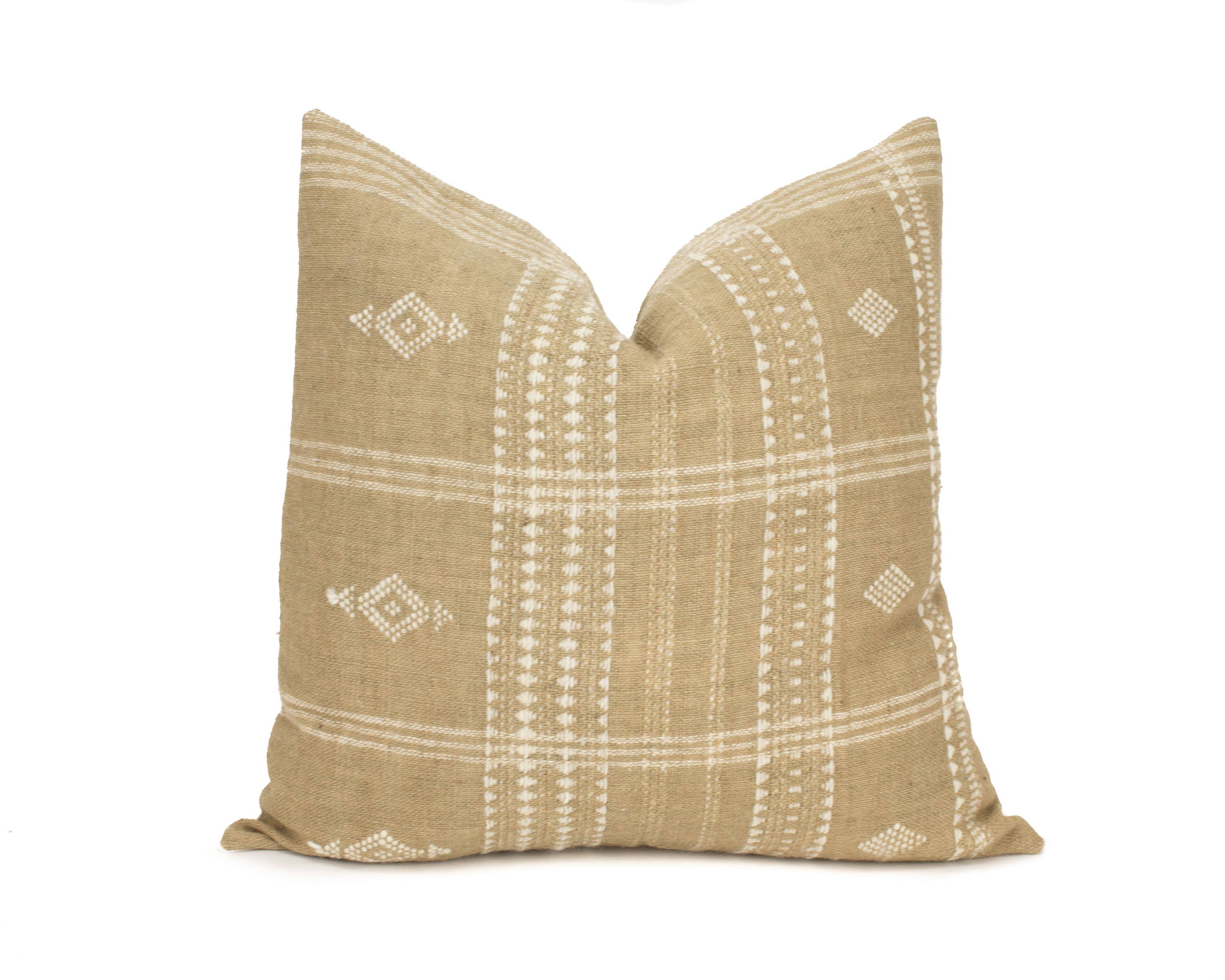 Heddle & Lamm - Wholesale Throw Pillow Cover - Aditi - 20" Beige Indian Wool Pillow Cover3